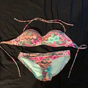 Flower Boho Pattern Halter/Strapless Bikini